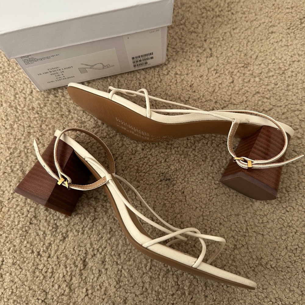 & Other Stories White Strappy Sandals, size 8 NWT
